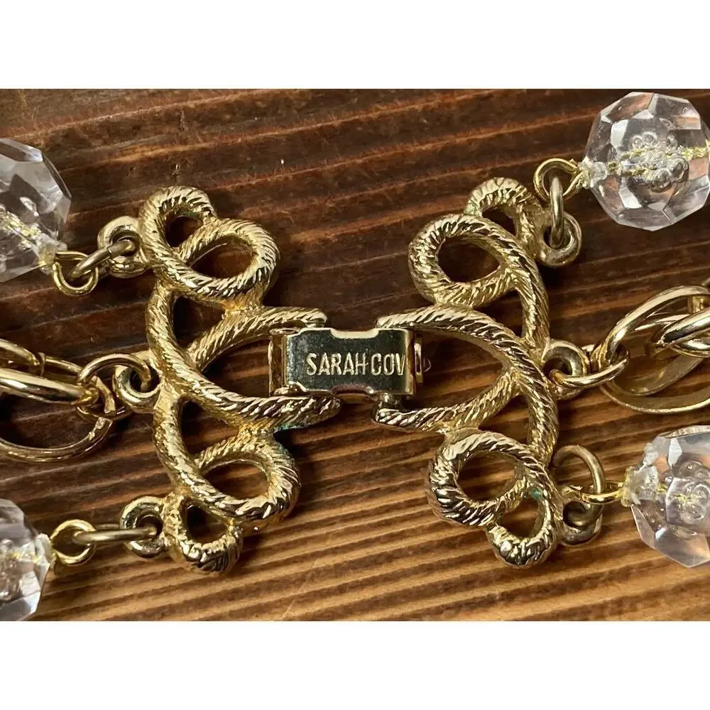 Vintage 1976 SARAH COVENTRY Golden Ice 3 Strand Necklace Lucite Bubble Beads